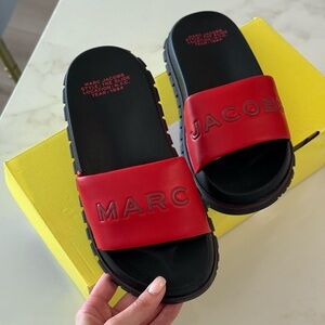 Marc Jacobs Bold Red Slide Sandals